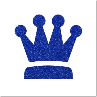 Royalty Sparkles in Blue Glitter Crown Posters and Art